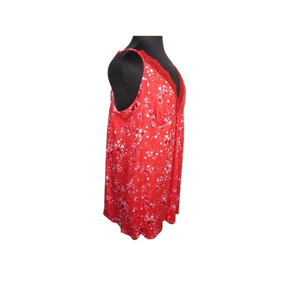 Joyspun Red Heart Print Lace Trimmed Chemise Plus Size 4X 26-28 - Picture 4 of 7